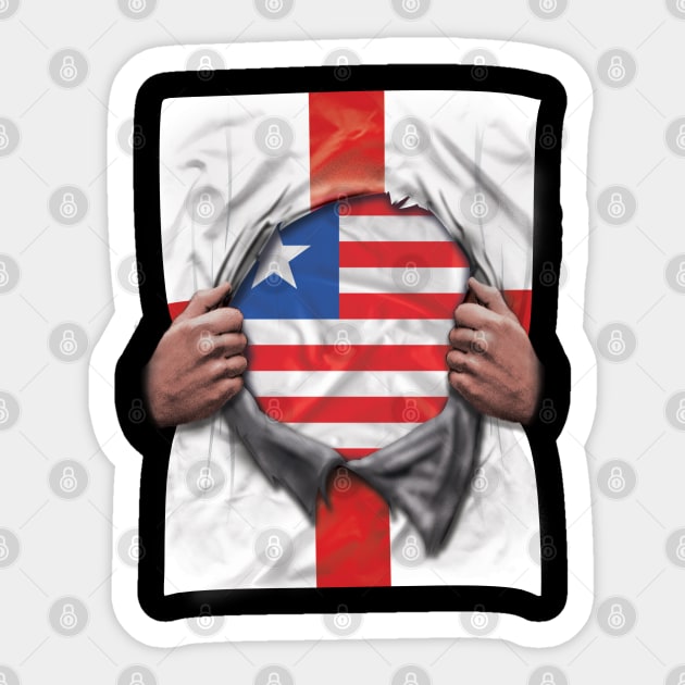 Liberia Flag English Flag Ripped - Gift for Liberian From Liberia Sticker by Country Flags